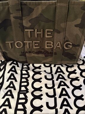 Marc Jacobs Camouflage Canvas Tote Bag in Green and Brown 12x8 tote Never used